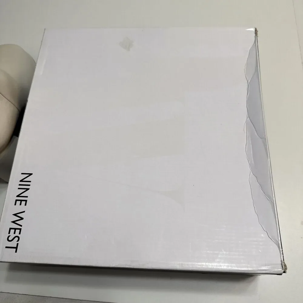 Nine West 7. Bootie Velo3 Ivory Platform Faux Leather Block Heel Ankle Boots NIB - Picture 11 of 11